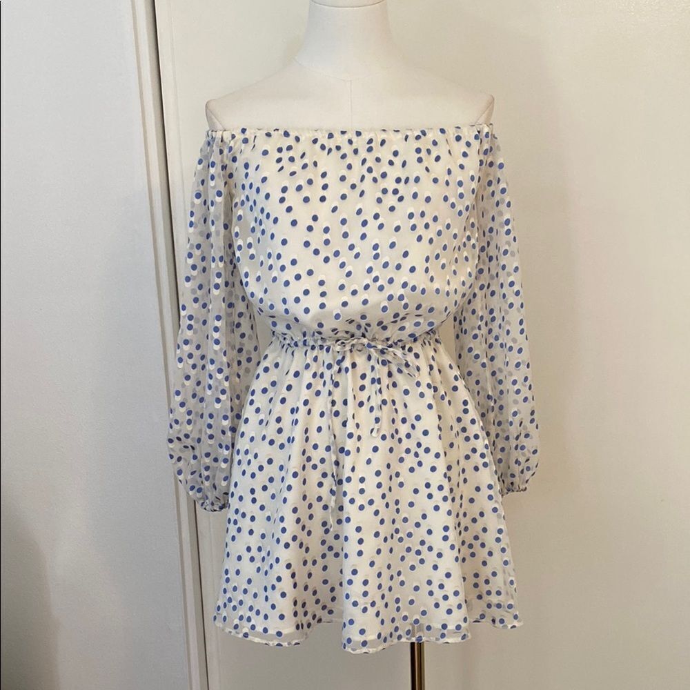 Lovers + Friends World Traveler Mini Dress Size XS in Speckled Ocean - Picture 4 of 16